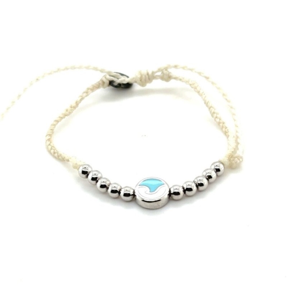 Pura Vida Silver and Blue Beaded Bracelet